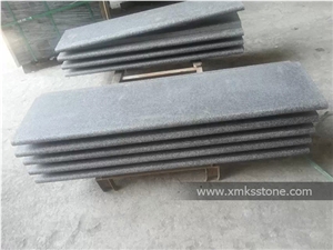 Polished, Flamed G684 Black Basalt Stairs & Steps