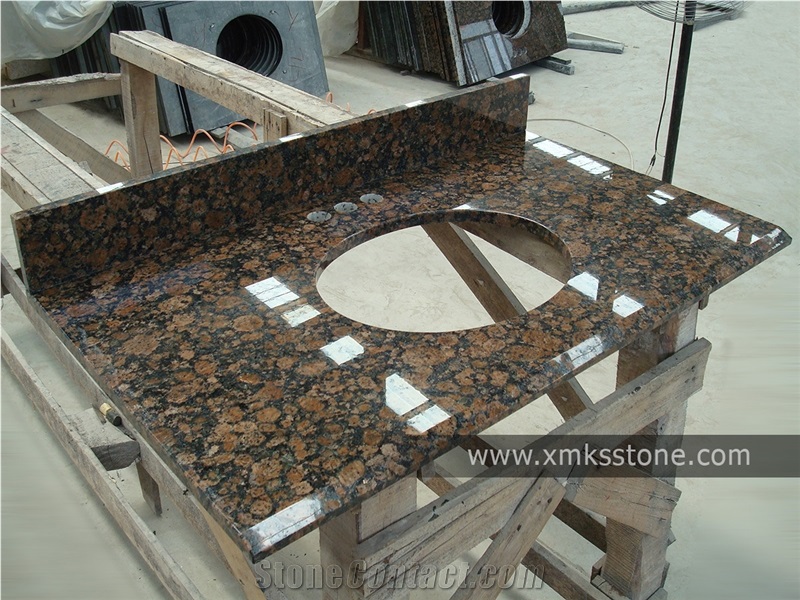Vt-1001 Baltic Brown Granite Vanity Top, Polished Granite Bath Top Set, for Hotel, for Supermarket