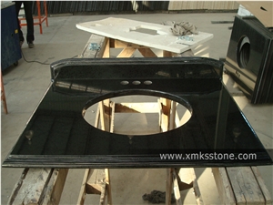 Vt-1001a G684 Black Basalt Bathroom Vanity Top,Under Mount Sink Cutting Out,For Hotel,Apartment,Condo,Supermarket