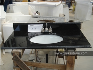 Vt-1001c-S G684 Black Pearl Black Granite Bathroom Vanity Top, with Single/Double Under Mounted Ceramic Sink, for Hotel, Apartment, Condo, Supermarket Vt-1001c-S G684 Black Pearl Black Granite Bathroom Vanity Top, with Single/Double Under Mounted Ceramic Sink, for Hotel, Apartment, Condo, Supermarket