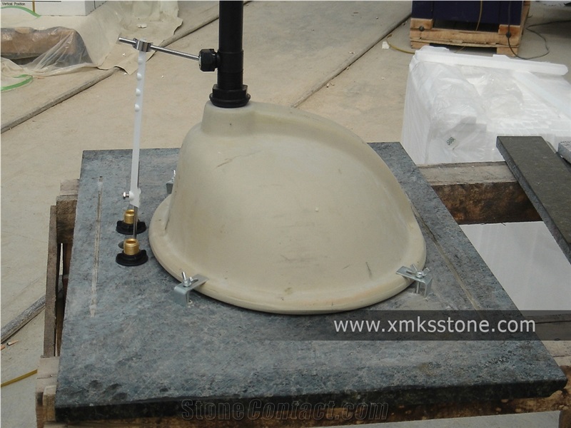 Vt-1001c-S Verde Ubatuba Granite Bathroom Vanity Top Set, with Single/Double Under Mounted Ceramic Sink