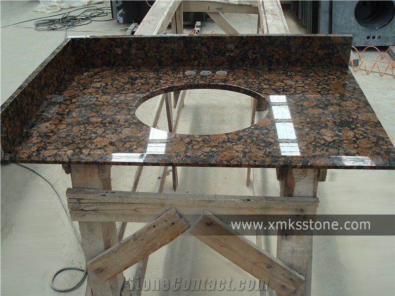 Vt-1002 Baltic Brown Granite Vanity Top, Polished Granite Bath Top Set for Hotel,Supermarket