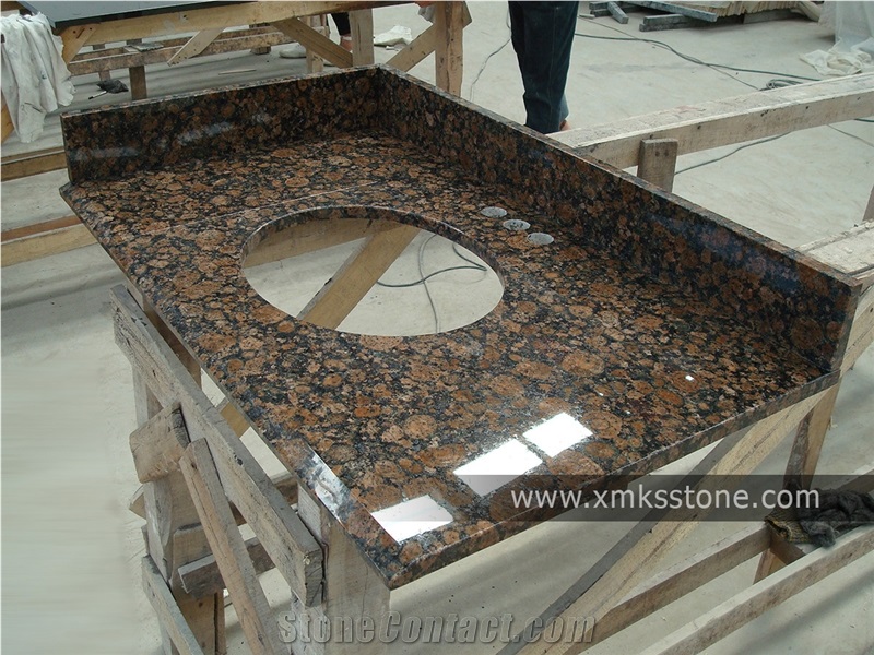 Vt-1002 Baltic Brown Granite Vanity Top, Polished Granite Bath Top Set for Hotel,Supermarket