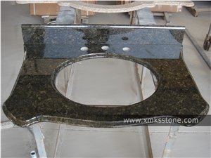 VT-3001 Classical Series Verde Ubatuba Granite Bath Top Set, Under Mount Sink Cutting Out, For Hotel, Apartment, Condo, Supermarket VT-3001 Classical Series Verde Ubatuba Granite Bath Top Set, Under Mount Sink Cutting Out, For Hotel, Apartment, Condo, Supermarket