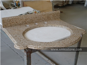 Vt-3002 Classical Series G682 Sunset Gold Yellow Granite Bathroom Vanity Top,Under Mount Sink Cutting Out,For Hotel,Apartment,Condo,Supermarket