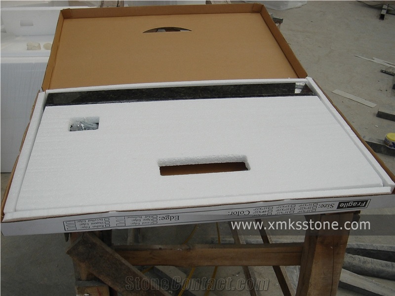 Vt-3008 G684 Black Basalt Bathroom Vanity Top,Under Mount Sink Cutting Out,For Hotel,Apartment,Condo,Supermarket