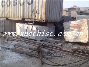 China Hebei Crystal Wood Grain Blocks, White Wooden Marble Block