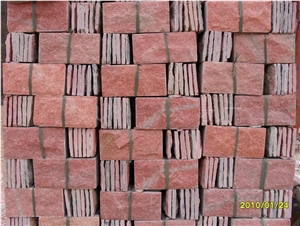 Cherry Red/Pink Quartzite,Exterior Walling Chinese Red/Pink Mushroom Stone/Cladding Tiles