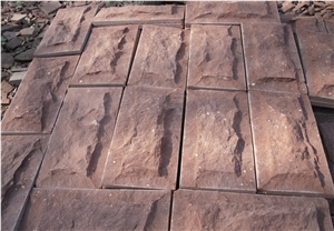 Dark Red Sandstone, Exterior Walling Chinese Red Mushroom Stone/Cladding Tiles