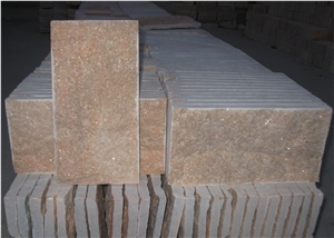 Yellow/Beige Quartzite, Exterior Walling Chinese Yellow/Beige Mushroom Stone/Cladding Tiles