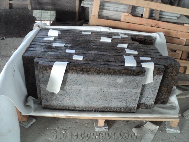 Baltic Brown Granite Building Wall Stone,Nature Stone,Finland Granite Material.3cm Polished Finished with One Long Size Polished