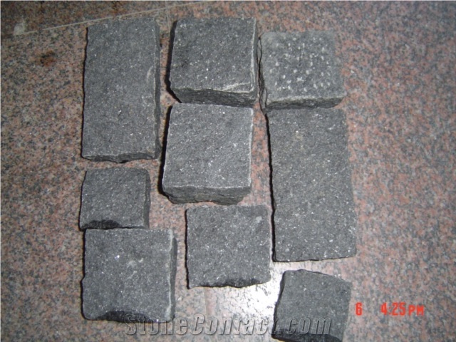 G684 Black Basalt Paving Stone,Split Finished Cube Stone & Pavers