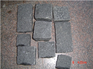 G684 Black Basalt Paving Stone,Split Finished Cube Stone & Pavers