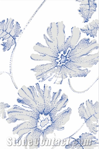 White Luster Printed Ceramic Glazed Wall Tiles