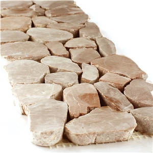 Aegean Brown Marble Chipped Marble Mosaic Border