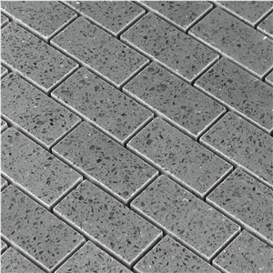 Resin Quartz Mosaic Stone Tile Grey
