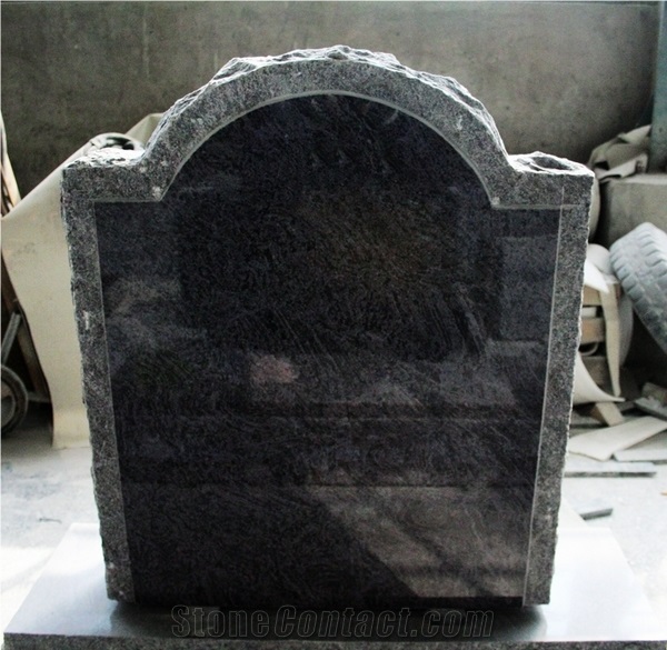 Bahama Blue Polished Upright Tombstone & Monument