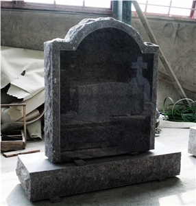 Bahama Blue Polished Upright Tombstone & Monument