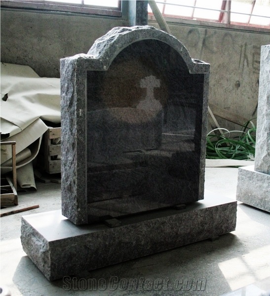 Bahama Blue Polished Upright Tombstone & Monument