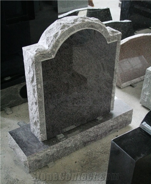 Bahama Blue Polished Upright Tombstone & Monument