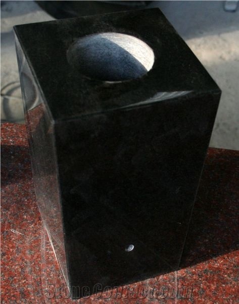Black Absolute Polished Tapered Vases