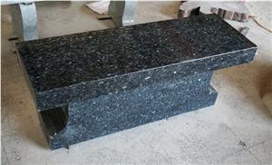 Blue Pearl Granite Monumental Bench Tombstone & Monument