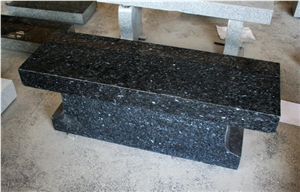 Blue Pearl Granite Monumental Bench Tombstone & Monument
