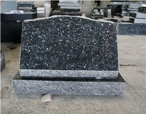 Blue Pearl Granite Polished Monumental Slant Marker Tombstone