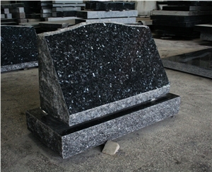 Blue Pearl Granite Polished Monumental Slant Marker Tombstone