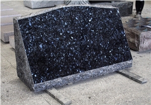 Blue Pearl Granite Polished Monumental Slant Marker Tombstone