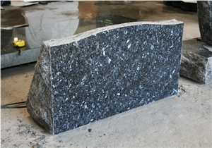Blue Pearl Granite Polished Monumental Slant Marker Tombstone