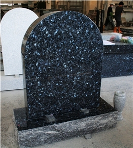 Blue Pearl Polished Upright Tombstone & Monument
