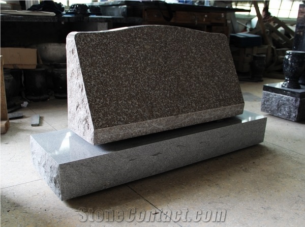 Chandler Pink G663 Polished Cemetery Slant Marker Tombstone