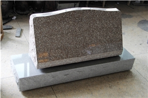 Chandler Pink G663 Polished Cemetery Slant Marker Tombstone