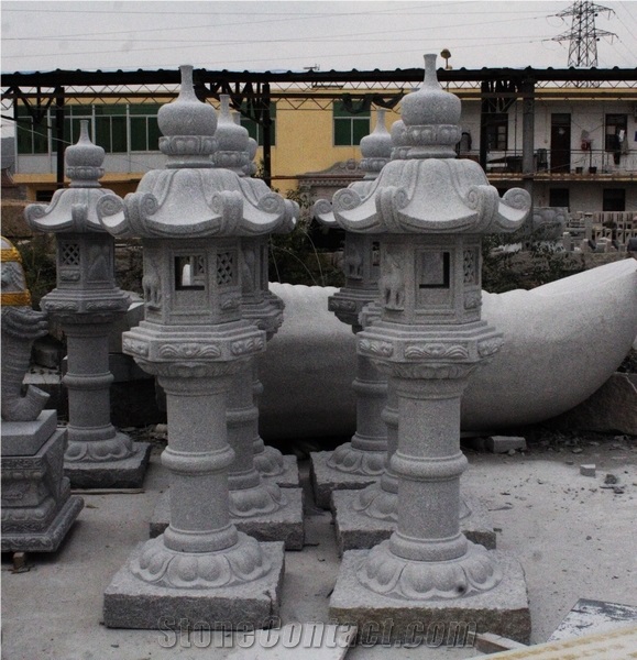 China Grey Granite Japanese Lanterns, G603 Grey Granite Japanese Lanterns