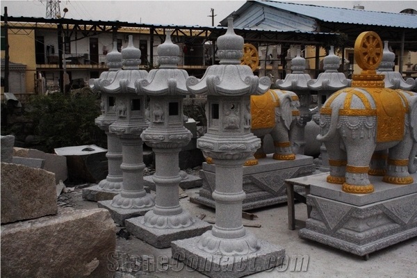 China Grey Granite Japanese Lanterns, G603 Grey Granite Japanese Lanterns