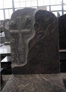 China Juparana Granite Polished European Style Tombstone & Monument