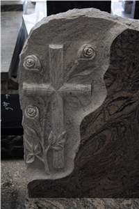 China Juparana Granite Polished European Style Tombstone & Monument