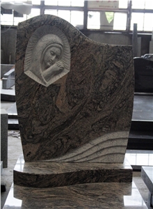 China Juparana Granite Polished European Style Tombstone & Monument