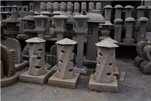 China Rust Granite Garden Lantern Carvings, G682 Yellow Granite Garden Lanterns