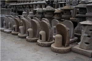 China Rust Granite Garden Lantern Carvings, G682 Yellow Granite Garden Lanterns