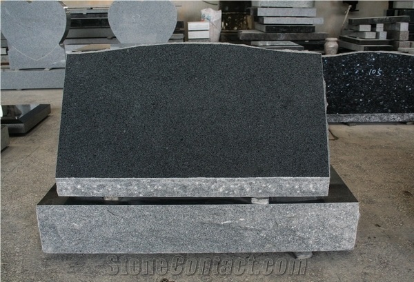 Dark Gray G654 Polished Cemetery Slant Marker Tombstone