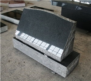Dark Gray G654 Polished Cemetery Slant Marker Tombstone