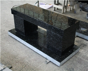 Emerald Pearl Granite Cemetery Bench Tombstone & Monument