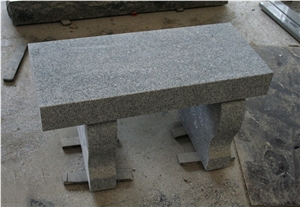 G633 Light Gray Granite Cemetery Bench Monument & Tombstone