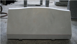 Hunan White Marble Honed Cemetery Slant Marker Tombstone