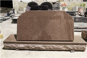 Imperial Rose Granite Polished Cemetery Slant Marker Tombstone