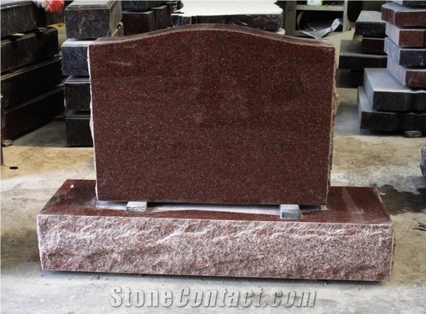 Indian Red American Upright Die and Base Monument