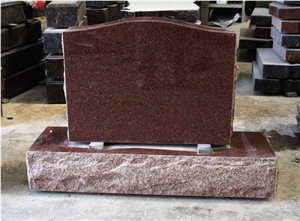 Indian Red American Upright Die and Base Monument