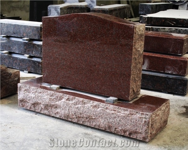Indian Red American Upright Die and Base Monument
